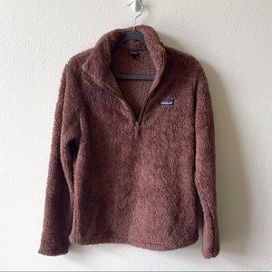 Patagonia Womens Los Gatos 1/4 Zip Fleece Pullover in Teddy/Brown
